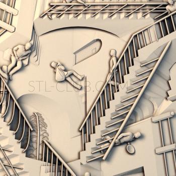 3D model Engraving of the Staircase by M. K. Escher. (STL)