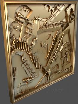 3D model Engraving of the Staircase by M. K. Escher. (STL)
