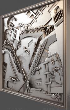 3D model Engraving of the Staircase by M. K. Escher. (STL)