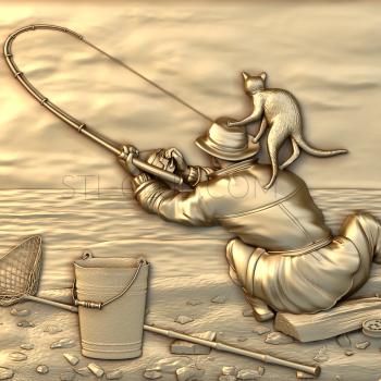 3D model The fisherman and the cat (STL)