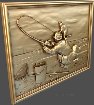 3D model The fisherman and the cat (STL)