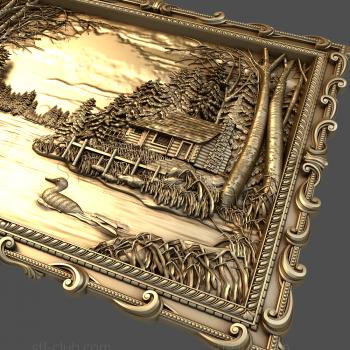 3D модель Дом у реки лес (STL)