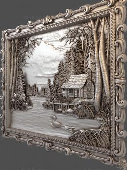 3D модель Дом у реки лес (STL)