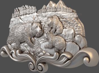 3D model Dipper with cubs (STL)