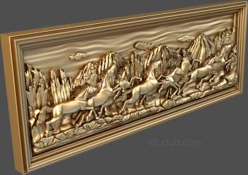 3D model  a herd of horses (STL)