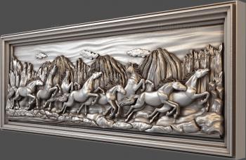 3D model  a herd of horses (STL)