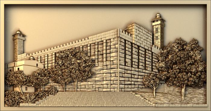 3D мадэль Здание с башнями (STL)