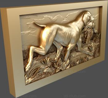 3D model Hunting dog with prey (STL)