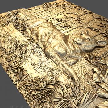 3D мадэль Волк в лесу (STL)