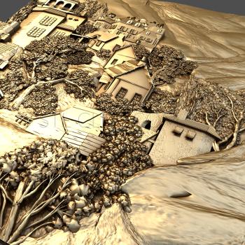 3D model Mountain village (STL)