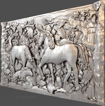 3D model Horses in the forest (STL)