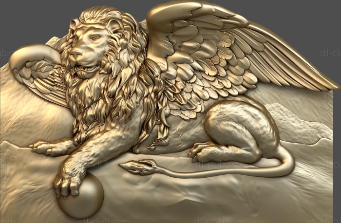 3D мадэль Крылатый лев (STL)