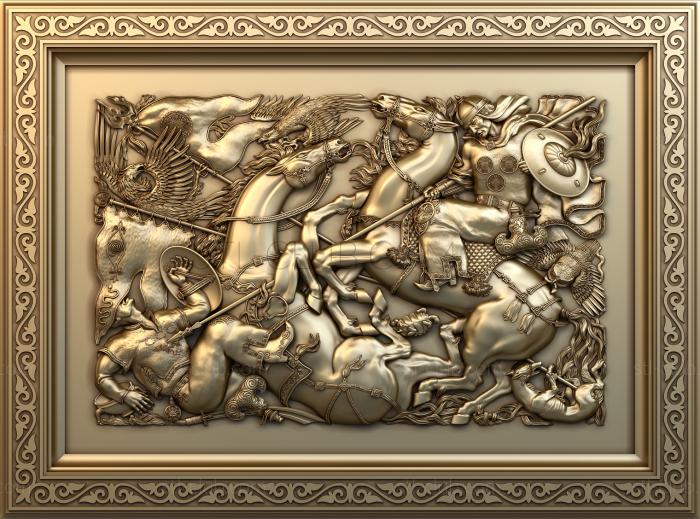 3D model Battle of the horsemen (STL)