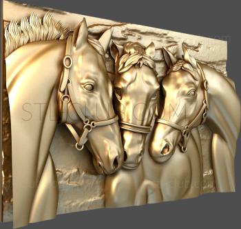 3D model Three horses (STL)