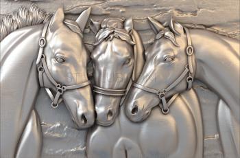 3D model Three horses (STL)