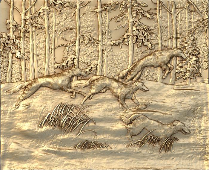 3D мадэль Гончие в лесу (STL)