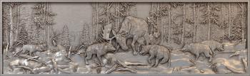 3D model Deer fights off wolves (STL)