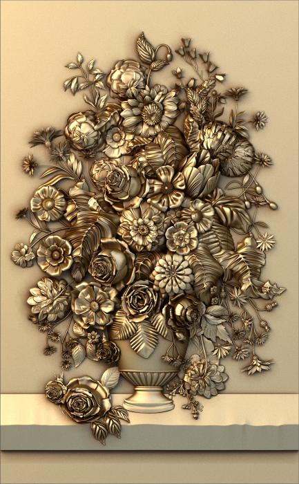 3D мадэль Букет цветов в вазе (STL)