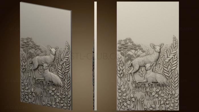 3D model Facade with animals and nature (STL)