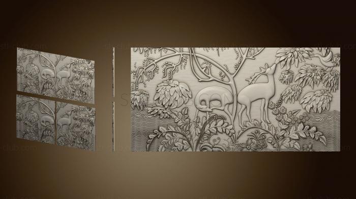 3D model Panel Deer in the forest (STL)