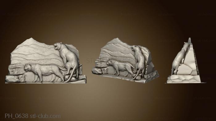 3D model sand sculpture Tigers Sculpture (STL)