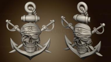 3D model Anchor with a skull (STL)