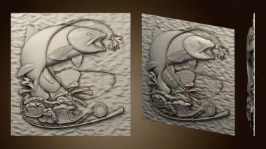 3D model Panel on the theme of fishing (STL)