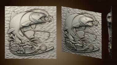 3D model Panel on the theme of fishing (STL)