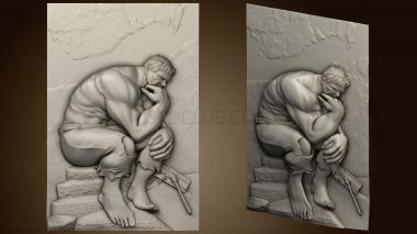 3D model Hulk sitting grieving (STL)