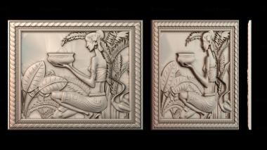 3D model Picture of a woman holding a bowl (STL)