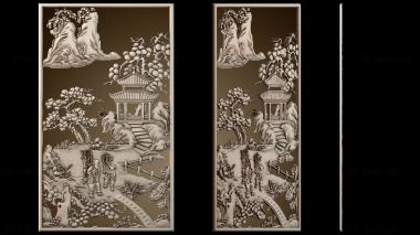 3D model Painting of landscape and people (STL)