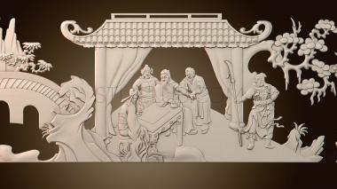 3D model Painting of ancient Chinese people (STL)