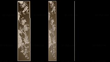 3D model Painting of flowers and bird (STL)