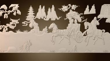 3D model Painting of landscape and people (STL)