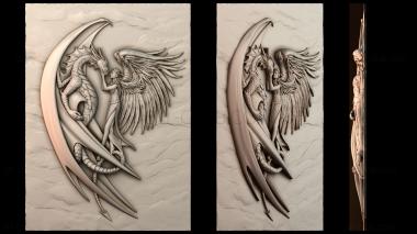 3D model Dragon and angel (STL)