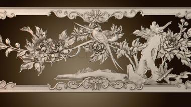 3D модель Живопись цветов и птиц (STL)