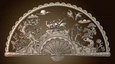 3D model Fan-shaped picture of cranes (STL)