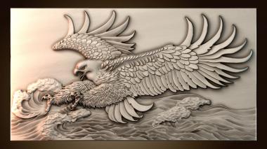3D model Waves eagle painting (STL)