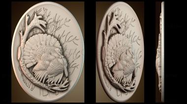 3D model Turkey picture oval (STL)