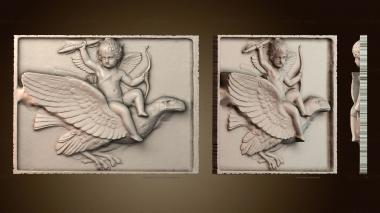 3D model Angel riding an eagle (STL)