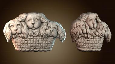 3D model Dog spaniels in a basket (STL)