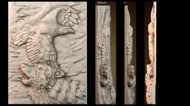 3D мадэль Панель орел и волк (STL)