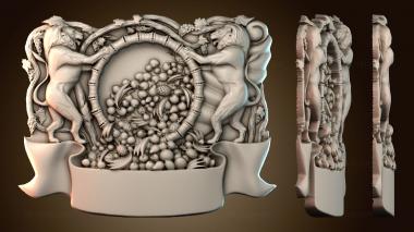 3D model Two lions and fruit basket (STL)