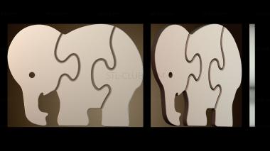 3D модель Слон пазл для малышей (STL)