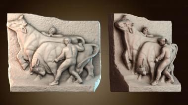 3D модель Мужчины с быками (STL)