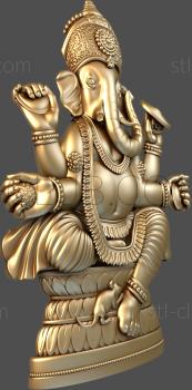 3D мадэль Индуистский бог Ганеша, 3д модель для ЧПУ (STL)