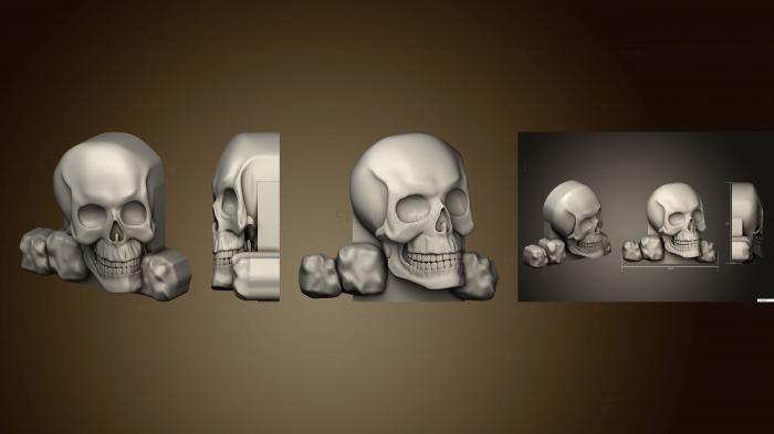 3D model Skull on a cross with stones version 1 (STL)