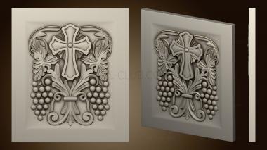 3D model Panel with grapes and a cross (STL)