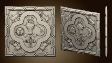 3D model Panel with symbols (STL)