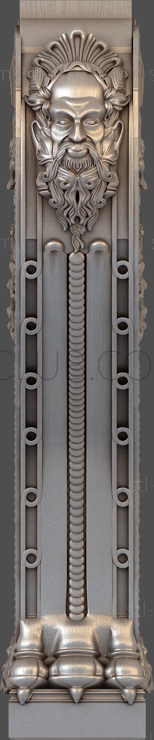 3D model 3d stl model of decorative half-column, file for cnc machine tool (STL)